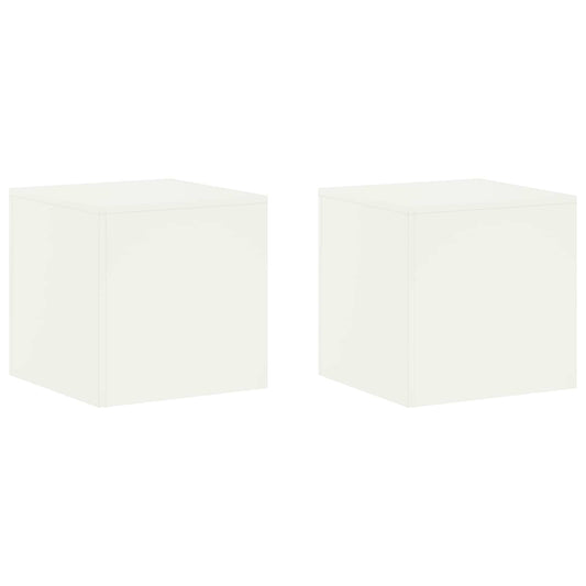 Plant Stand 2 pcs White 40 x 40 x 40 cm Steel