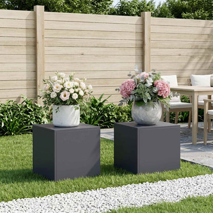 Plant Stand 2 pcs Anthracite 40 x 40 x 40 cm Galvanised Steel