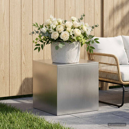 Plant Stand Silver 40 x 40 x 40 cm Steel