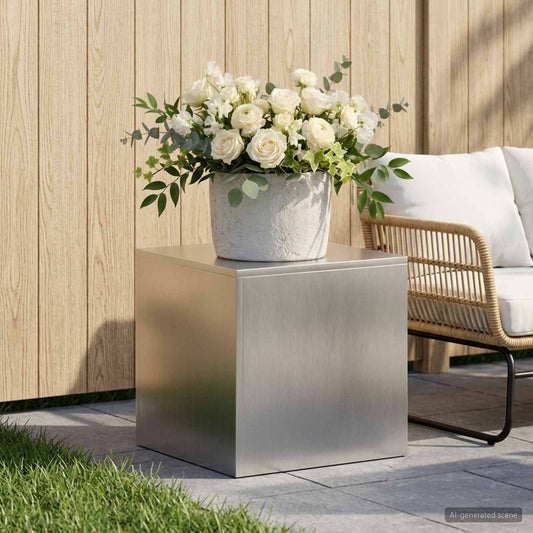 Plant Stand Silver 40 x 40 x 40 cm Steel