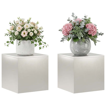 Plant Stand 2 pcs Silver 40 x 40 x 40 cm Steel