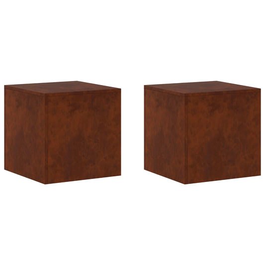 Plant Stand 2 pcs Rusty 40 x 40 x 40 cm Weathering Steel