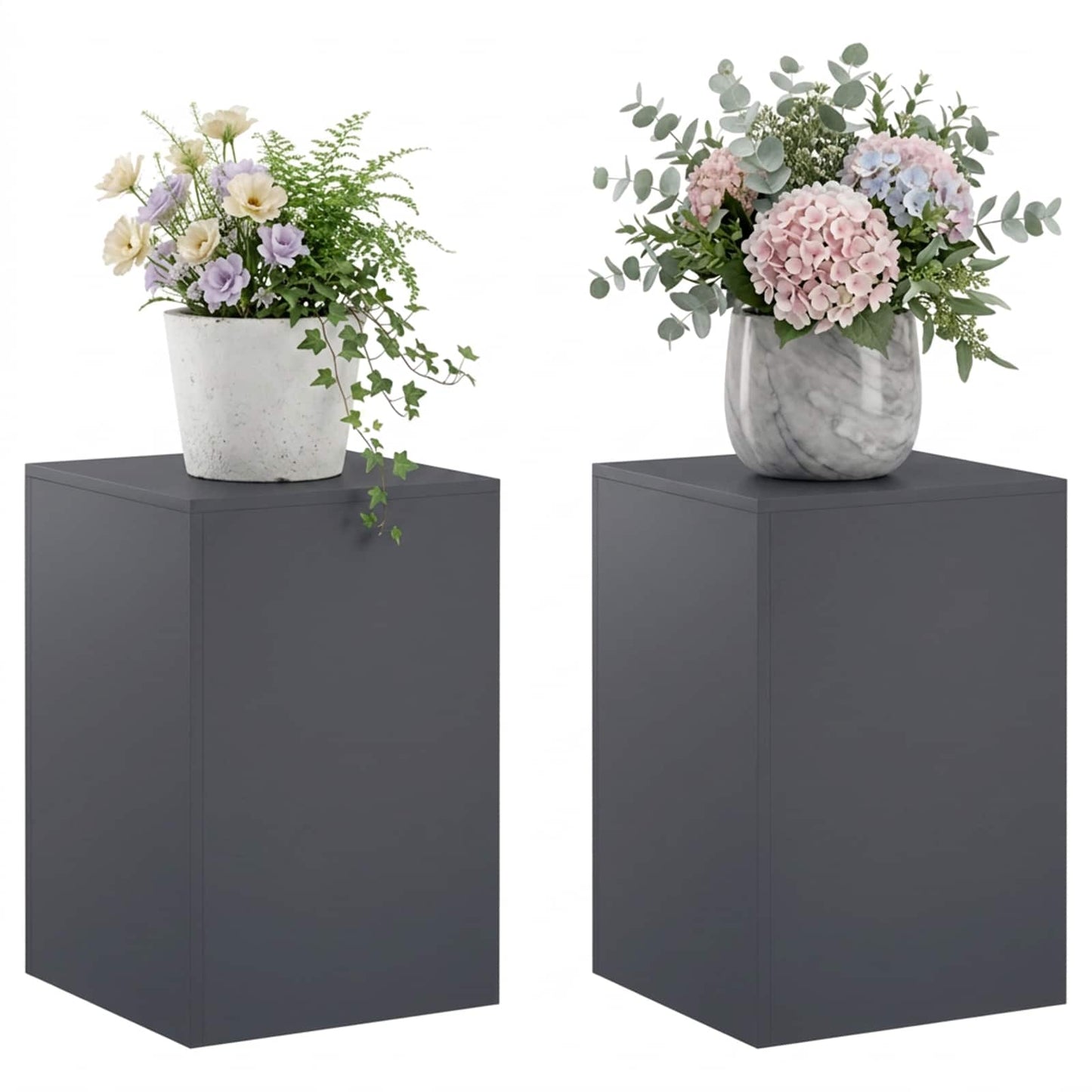 Plant Stand 2 pcs Anthracite 40 x 40 x 60 cm Galvanised Steel