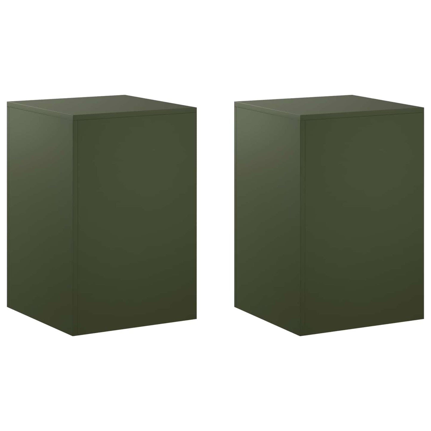 Plant Stand 2 pcs Olive Green 40 x 40 x 60 cm Steel