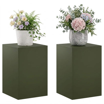 Plant Stand 2 pcs Olive Green 40 x 40 x 60 cm Steel