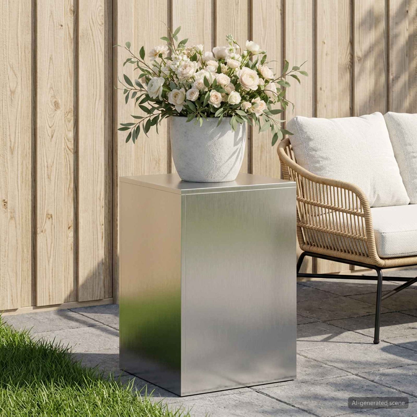 Plant Stand Silver 40 x 40 x 60 cm Steel