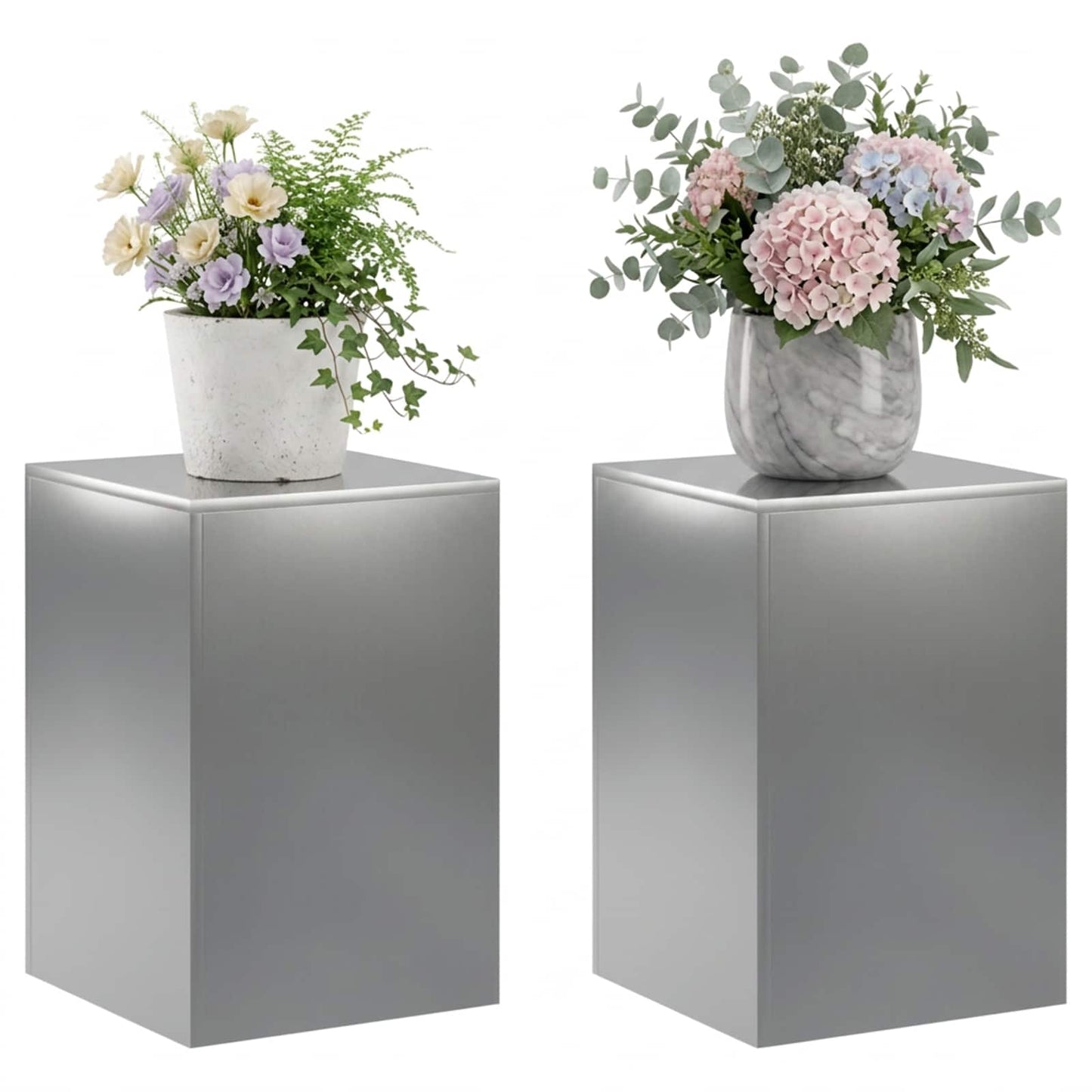Plant Stand 2 pcs Silver 40 x 40 x 60 cm Stainless Steel