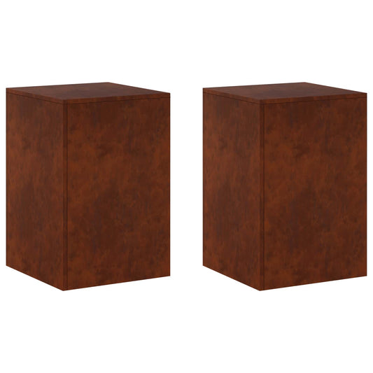 Plant Stand 2 pcs Rusty 40 x 40 x 60 cm Weathering Steel