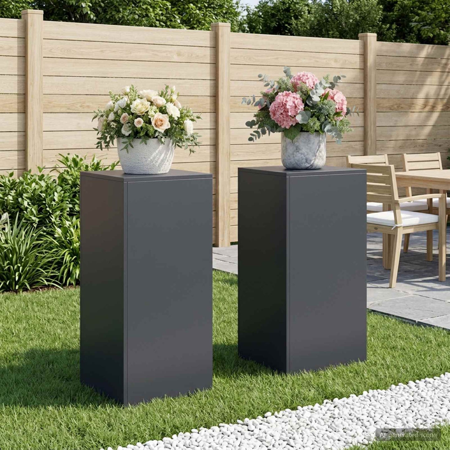 Plant Stand 2 pcs Anthracite 40 x 40 x 80 cm Galvanised Steel
