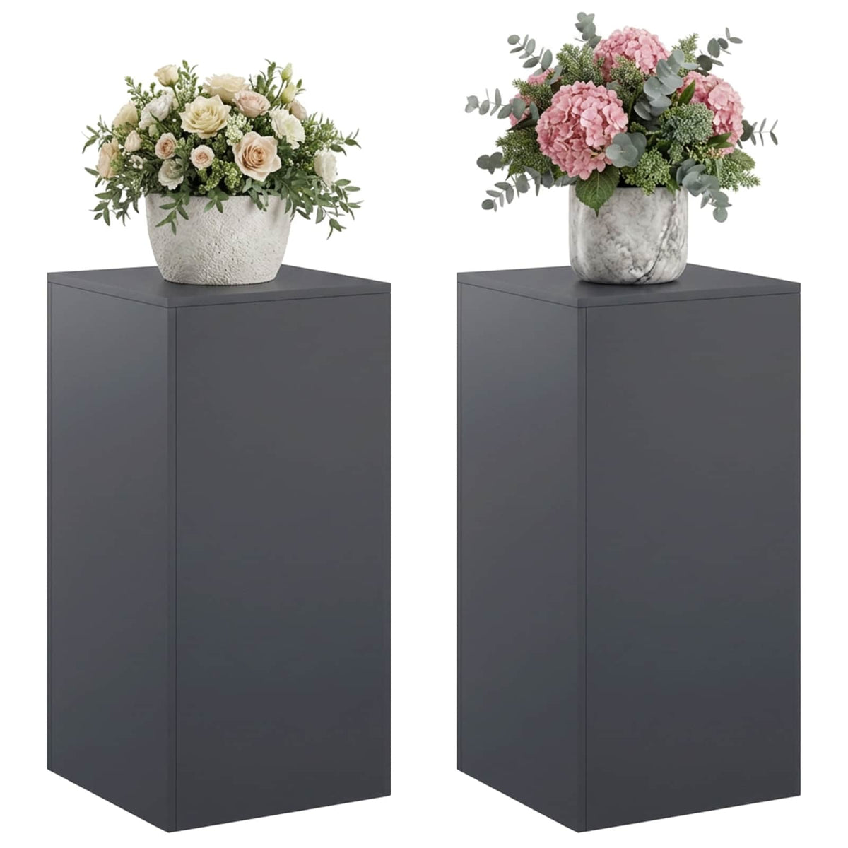 Plant Stand 2 pcs Anthracite 40 x 40 x 80 cm Galvanised Steel