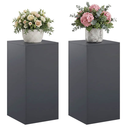 Plant Stand 2 pcs Anthracite 40 x 40 x 80 cm Galvanised Steel