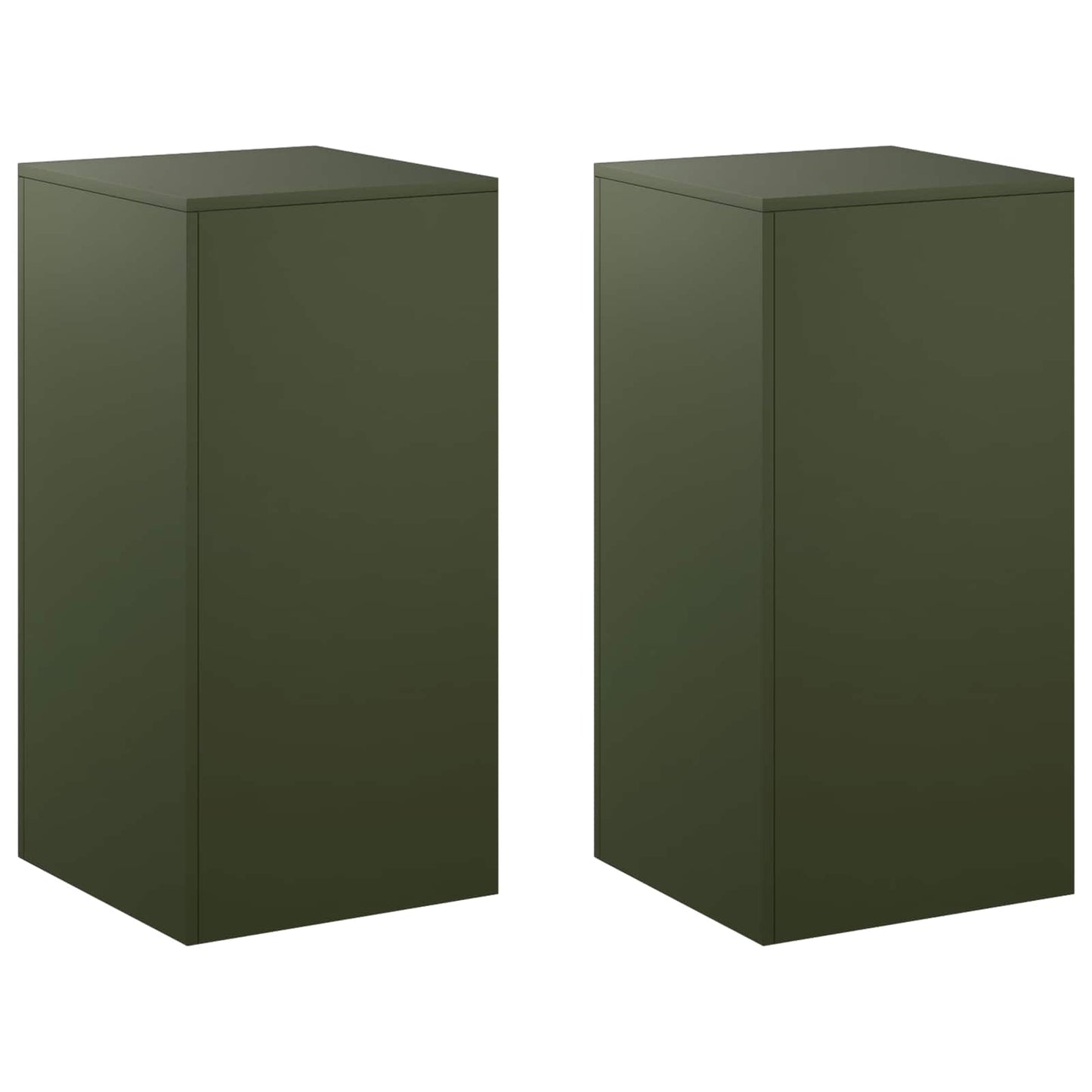 Plant Stand 2 pcs Olive Green 40 x 40 x 80 cm Steel