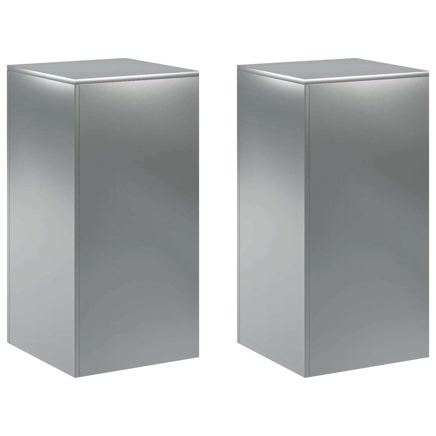 Plant Stand 2 pcs Silver 40 x 40 x 80 cm Stainless Steel
