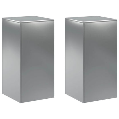 Plant Stand 2 pcs Silver 40 x 40 x 80 cm Stainless Steel