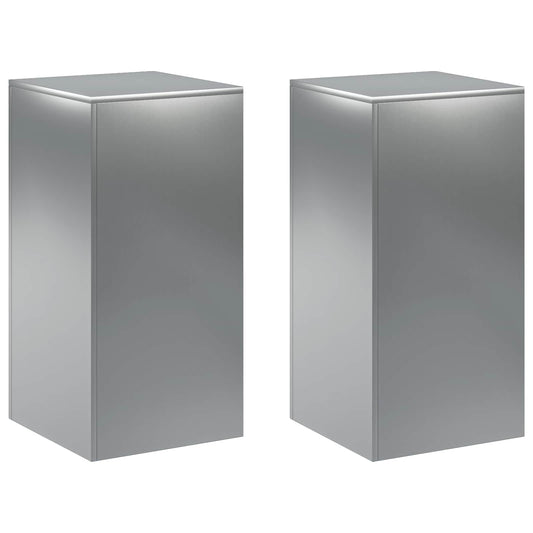 Plant Stand 2 pcs Silver 40 x 40 x 80 cm Stainless Steel
