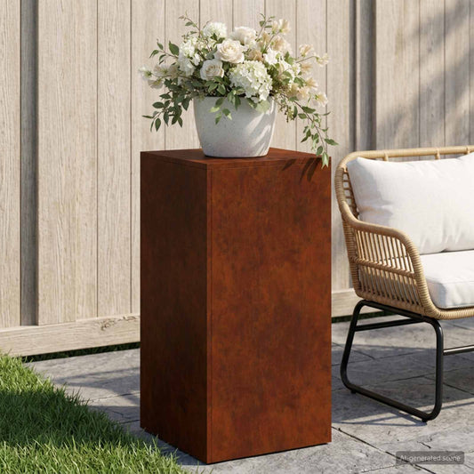 Plant Stand Rusty 40 x 40 x 80 cm Weathering Steel