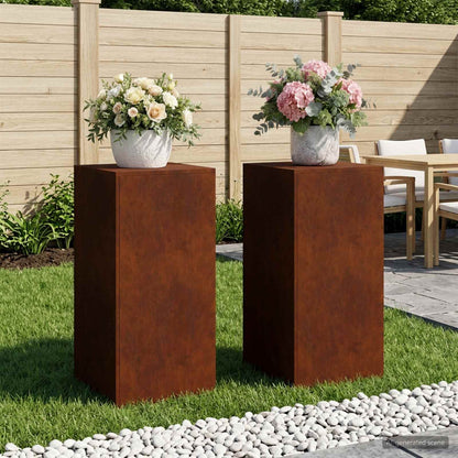 Plant Stand 2 pcs Rusty 40 x 40 x 80 cm Weathering Steel
