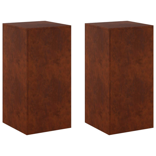 Plant Stand 2 pcs Rusty 40 x 40 x 80 cm Weathering Steel
