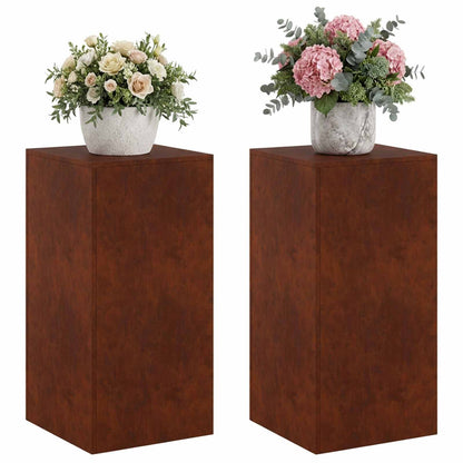 Plant Stand 2 pcs Rusty 40 x 40 x 80 cm Weathering Steel
