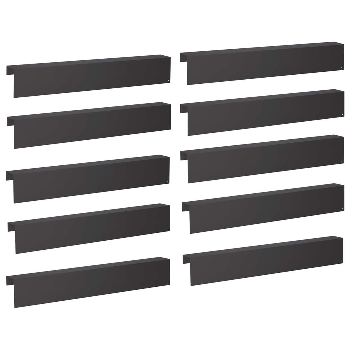 Garden Cover Profile 10 pcs 100 x 10 x 15 cm Steel Black