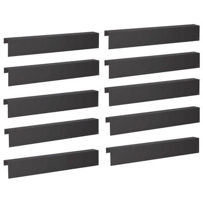 Garden Cover Profile 10 pcs 100 x 10 x 15 cm Steel Black