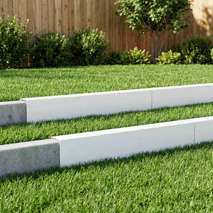 Garden Cover Profile 10 pcs 100 x 10 x 15 cm Steel White