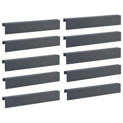 Garden Cover Profile 10 pcs 100 x 10 x 15 cm Steel Anthracite