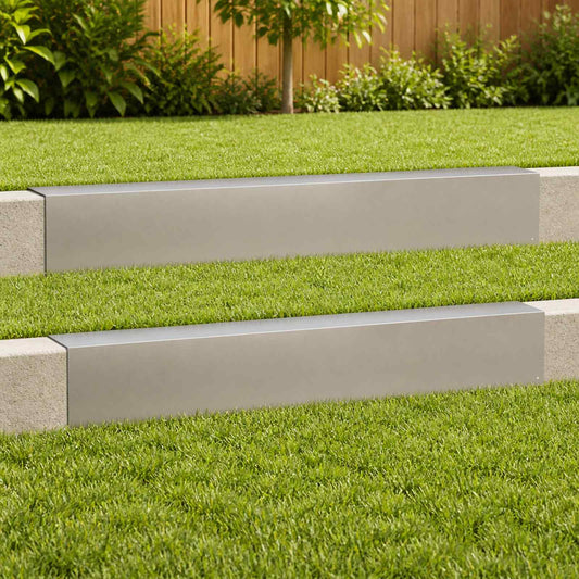 Garden Cover Profile 2 pcs 100 x 10 x 15 cm Stainless Steel
