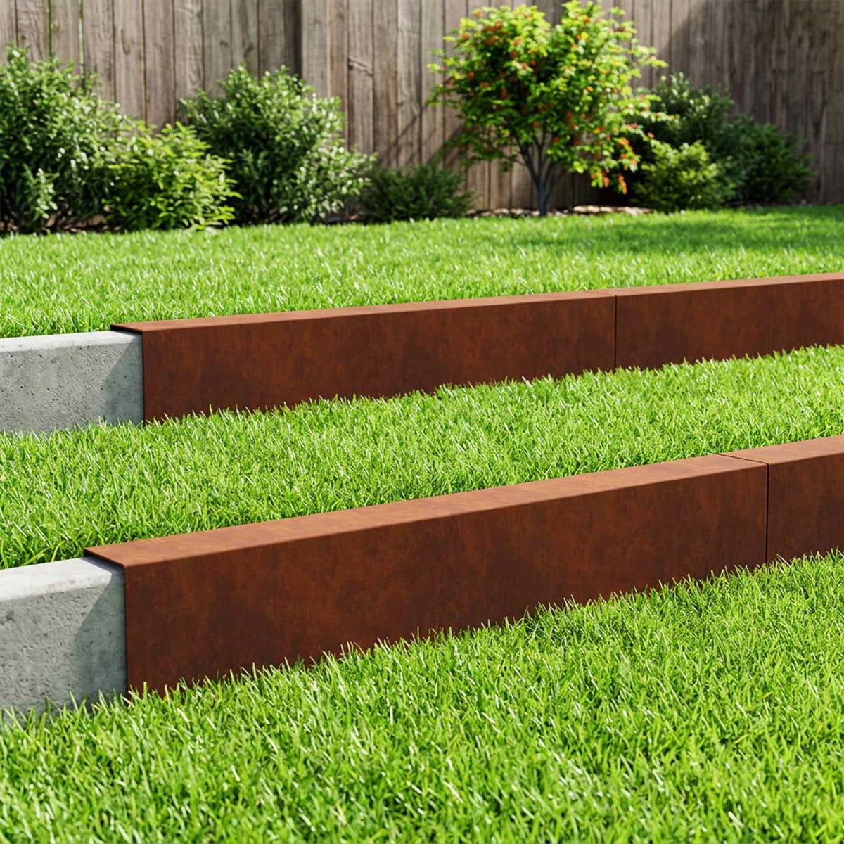 Garden Cover Profile 10 pcs 100 x 10 x 15 cm Weathering Steel