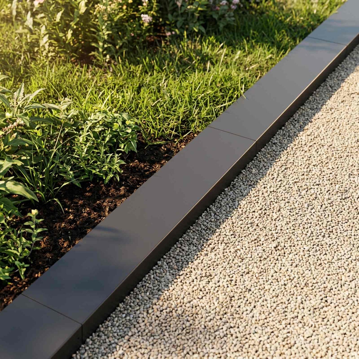 Garden Cover Profile 10 pcs 100 x 20 x 5 cm Steel Black