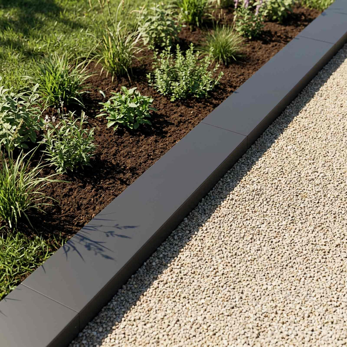 Garden Cover Profile 10 pcs 100 x 20 x 5 cm Steel Anthracite