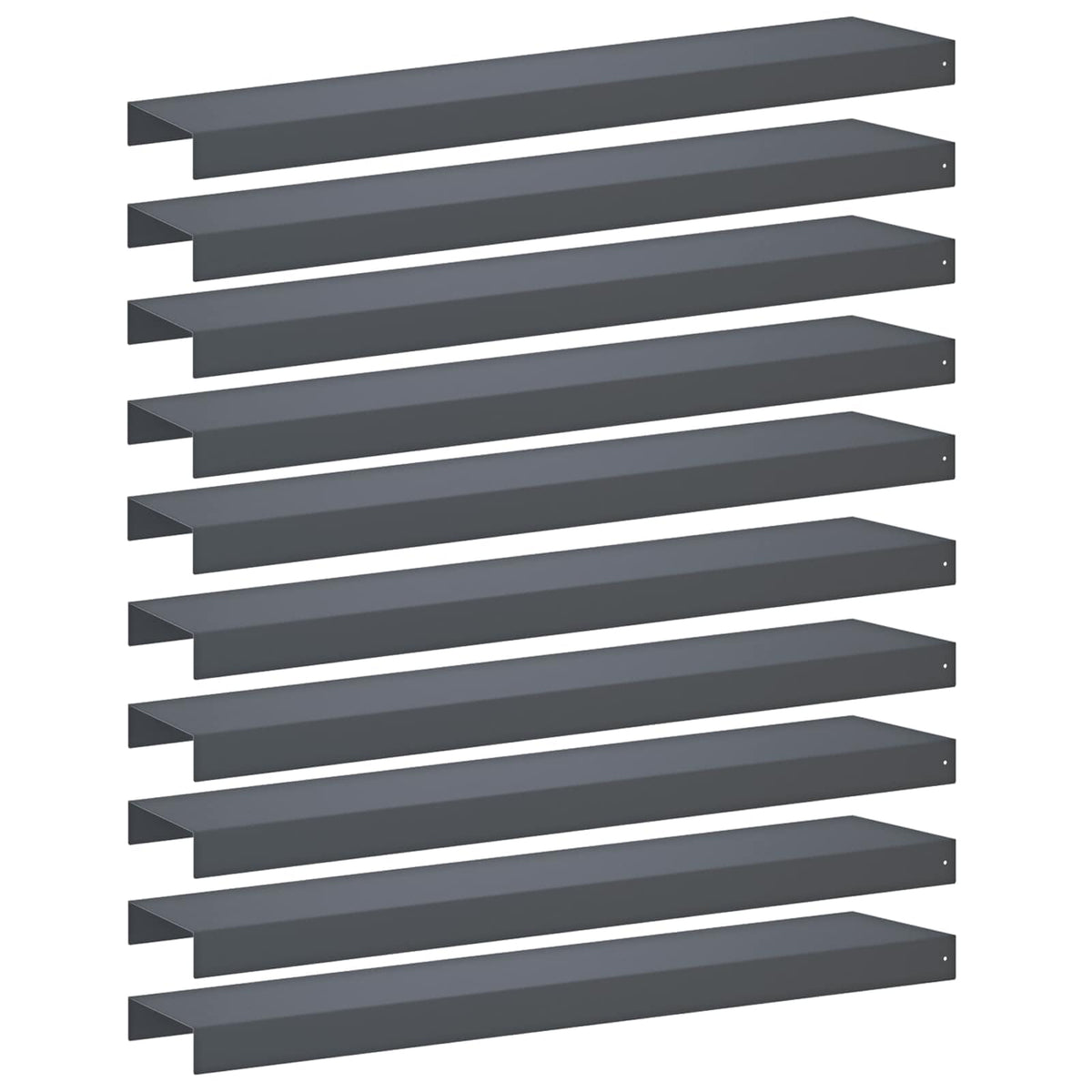Garden Cover Profile 10 pcs 100 x 20 x 5 cm Steel Anthracite