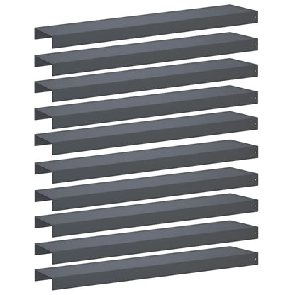 Garden Cover Profile 10 pcs 100 x 20 x 5 cm Steel Anthracite