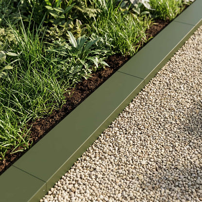 Garden Cover Profile 10 pcs 100 x 20 x 5 cm Steel Olive Green