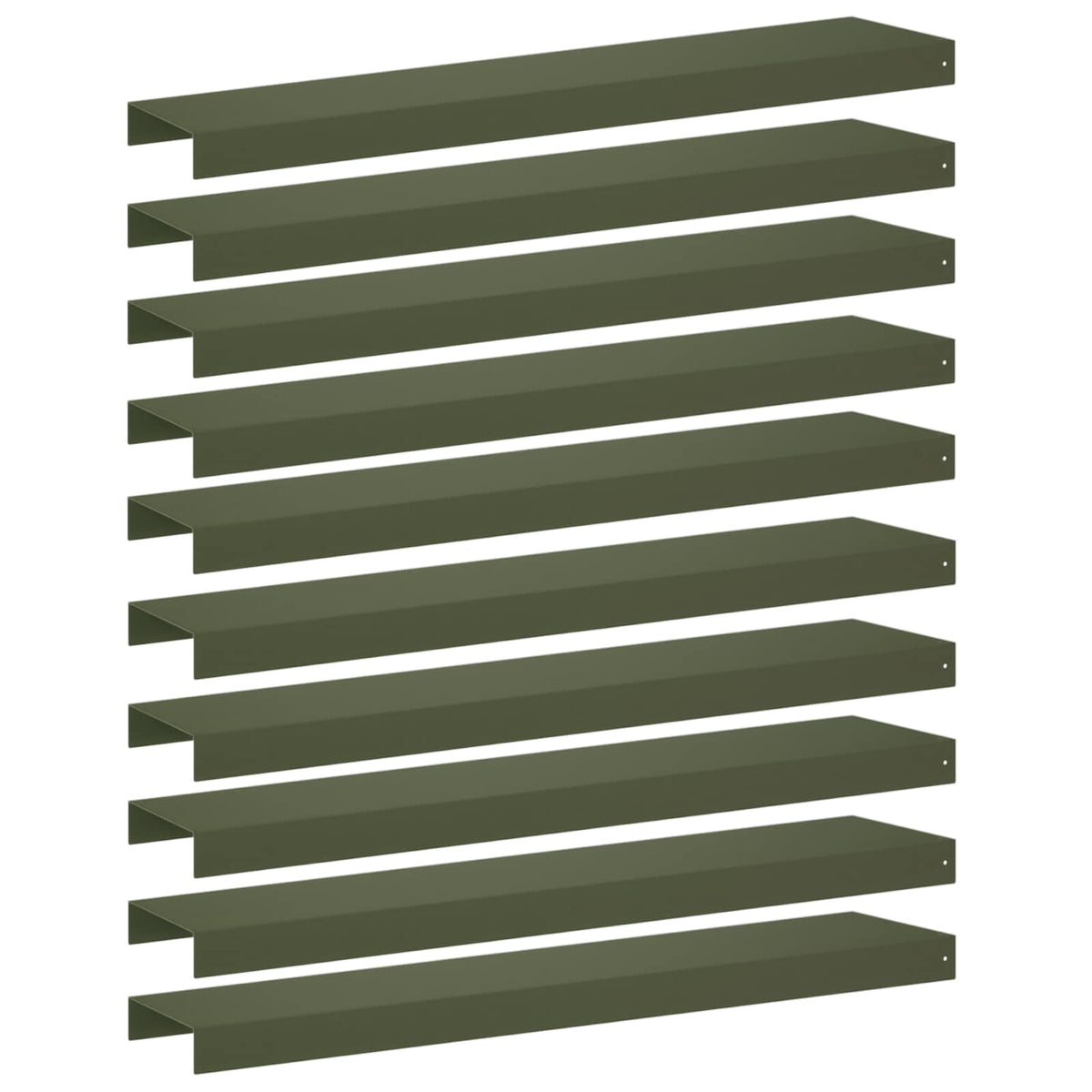 Garden Cover Profile 10 pcs 100 x 20 x 5 cm Steel Olive Green