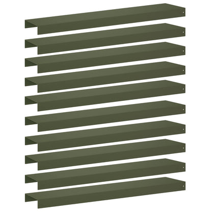 Garden Cover Profile 10 pcs 100 x 20 x 5 cm Steel Olive Green