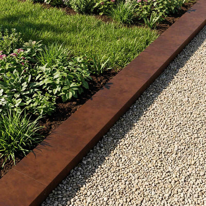 Garden Cover Profile 10 pcs 100 x 20 x 5 cm Weathering Steel