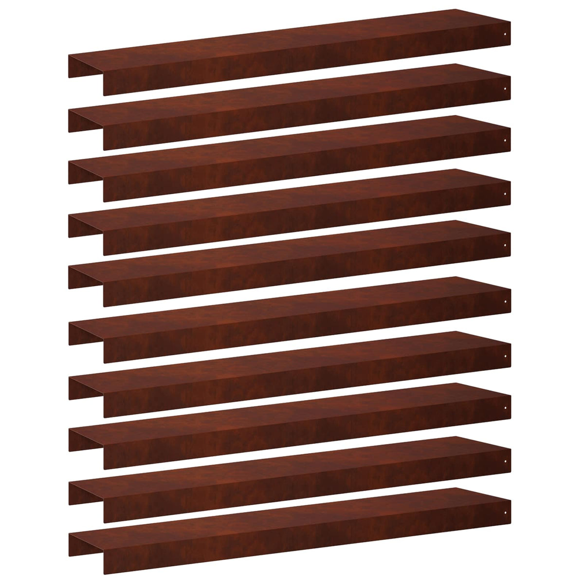 Garden Cover Profile 10 pcs 100 x 20 x 5 cm Weathering Steel