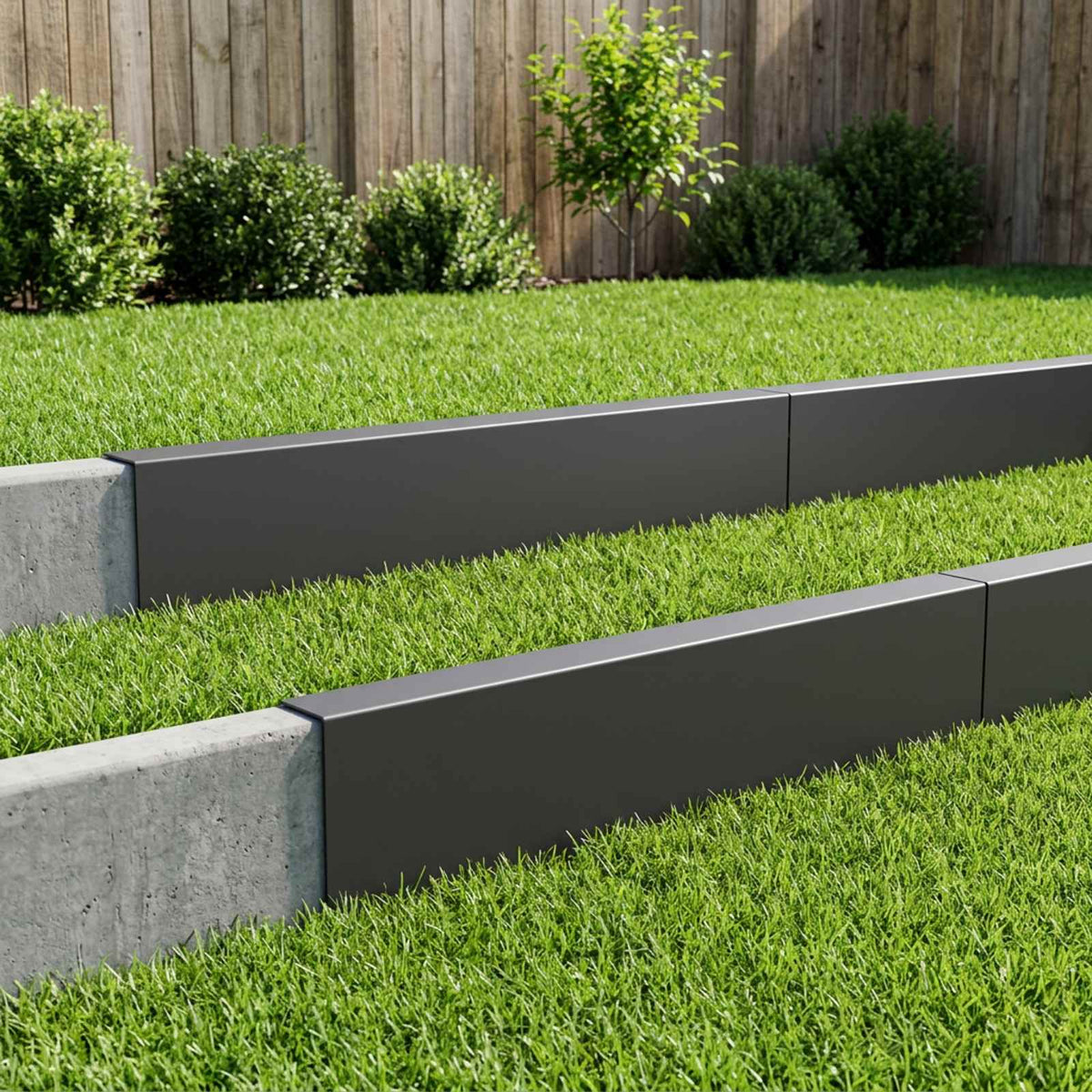 Garden Cover Profile 10 pcs 100 x 5 x 15 cm Steel Black