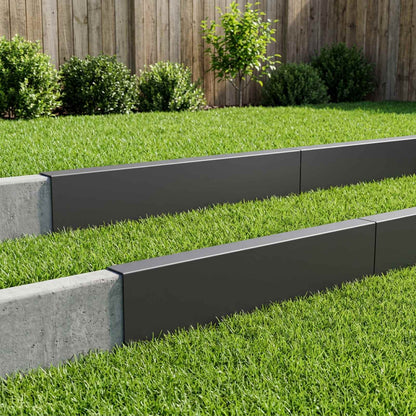 Garden Cover Profile 10 pcs 100 x 5 x 15 cm Steel Black