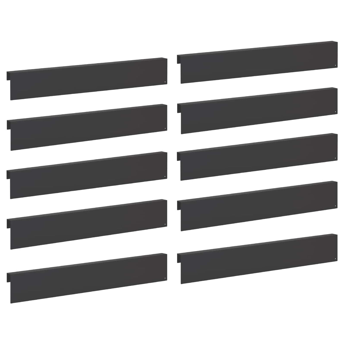 Garden Cover Profile 10 pcs 100 x 5 x 15 cm Steel Black