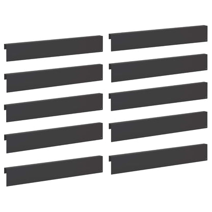 Garden Cover Profile 10 pcs 100 x 5 x 15 cm Steel Black