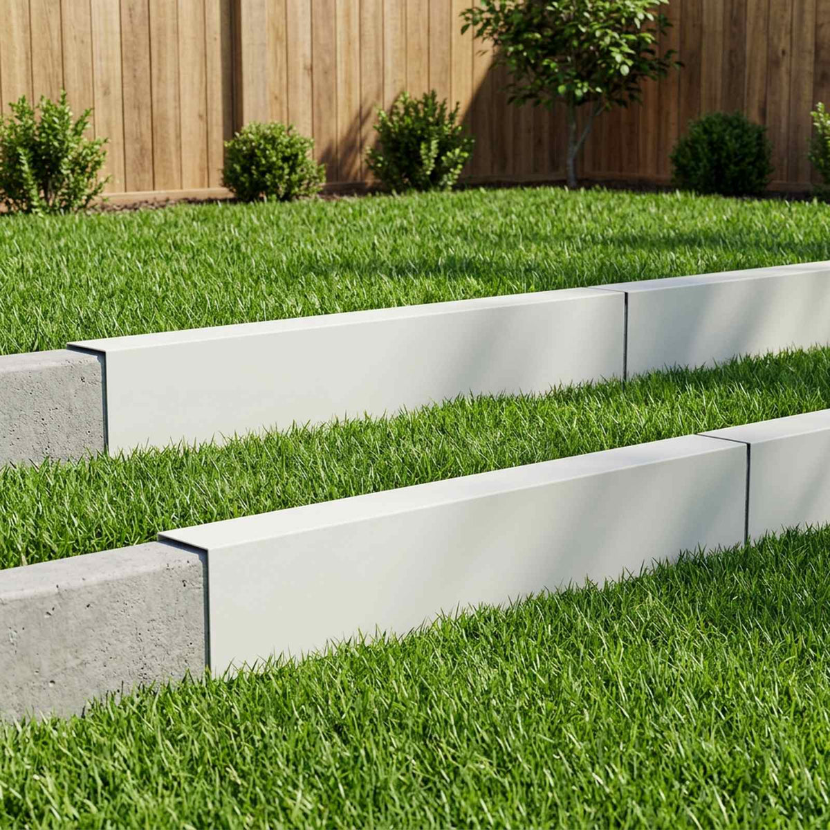 Garden Cover Profile 10 pcs 100 x 5 x 15 cm Steel White