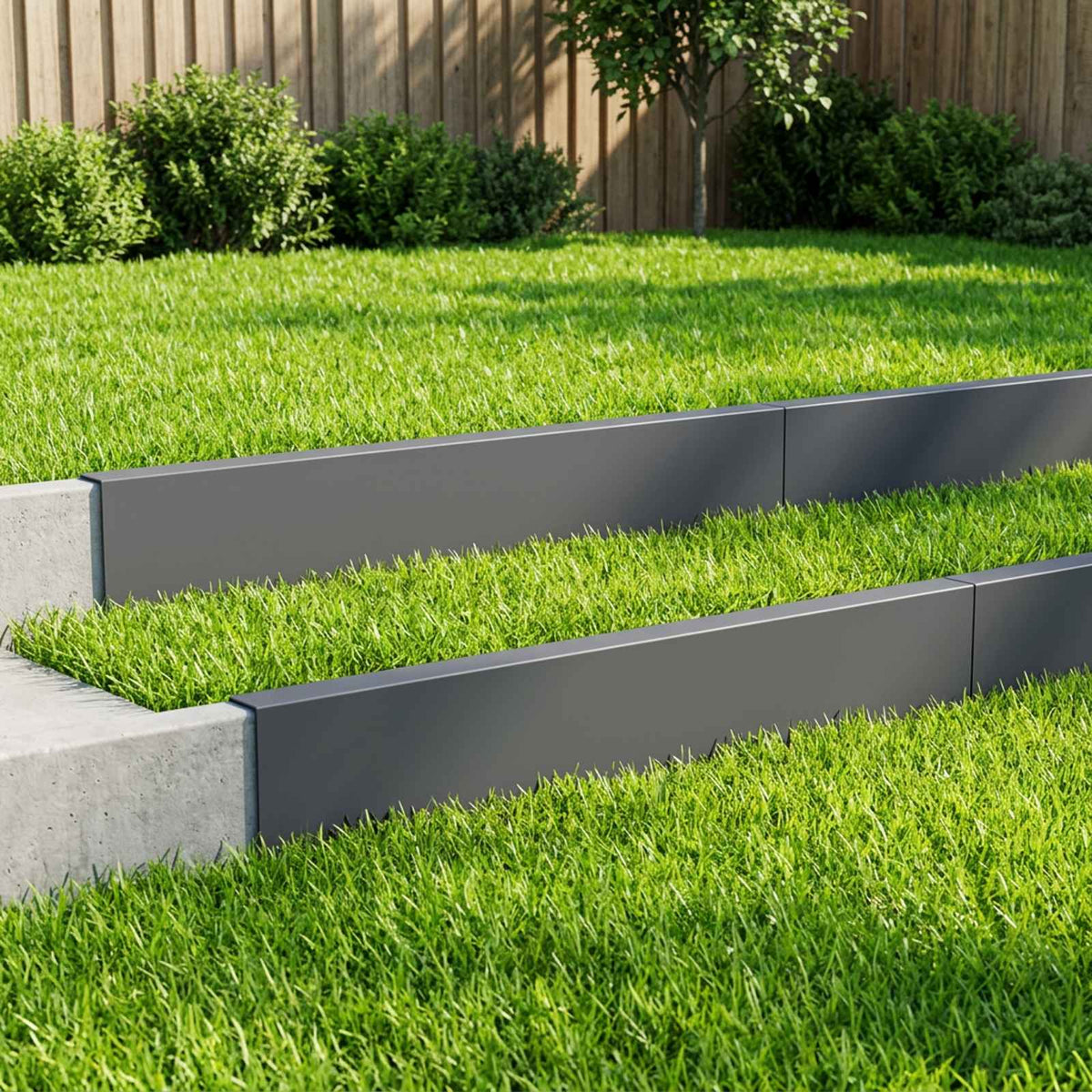 Garden Cover Profile 10 pcs 100 x 5 x 15 cm Steel Anthracite