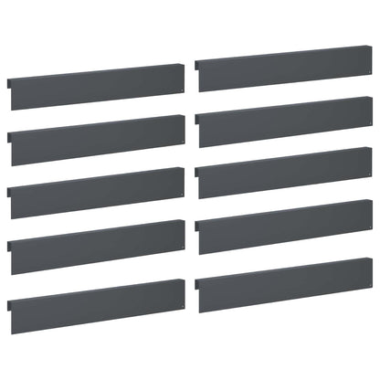 Garden Cover Profile 10 pcs 100 x 5 x 15 cm Steel Anthracite