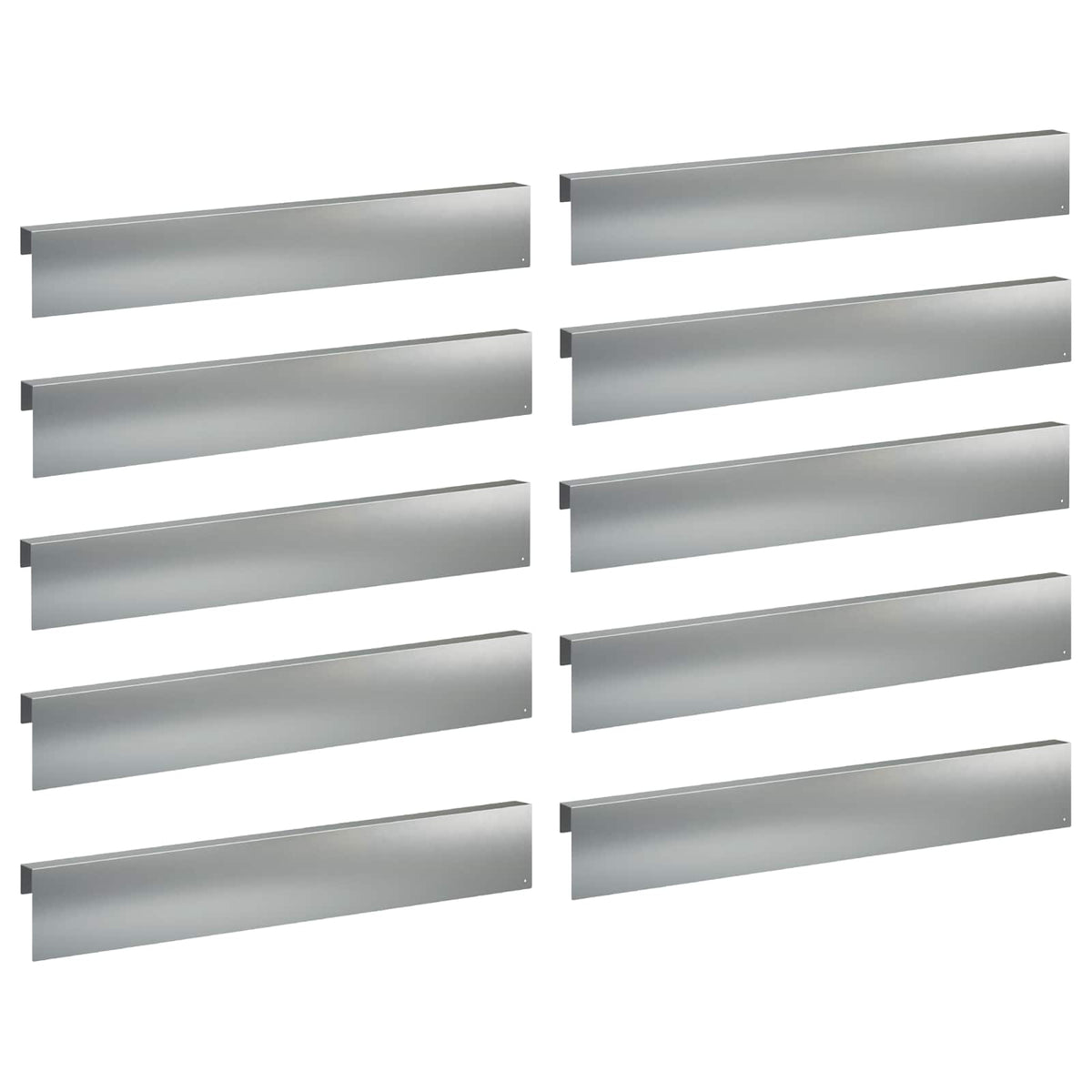 Garden Cover Profile 10 pcs 100 x 5 x 15 cm Galvanised Steel