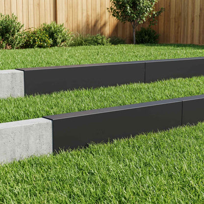 Garden Cover Profile 10 pcs 100 x 6 x 15 cm Steel Black
