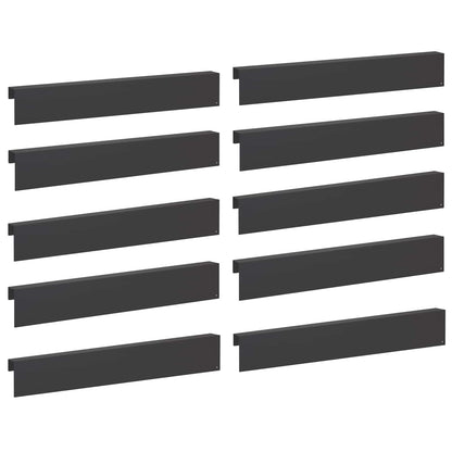 Garden Cover Profile 10 pcs 100 x 6 x 15 cm Steel Black