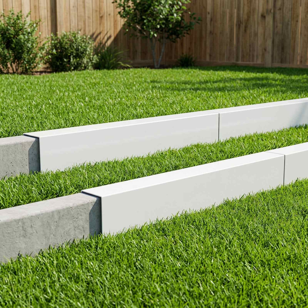 Garden Cover Profile 10 pcs 100 x 6 x 15 cm Steel White