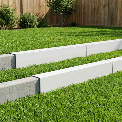 Garden Cover Profile 10 pcs 100 x 6 x 15 cm Steel White